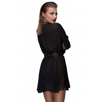 Сукня прозора з поясом F150 Noir Handmade L
