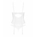 Прозрачный корсет и стринги Obsessive Alissium corset & thong белые, XS/S