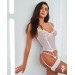 Прозрачный корсет и стринги Obsessive Alissium corset & thong белые, XS/S