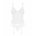Прозрачный корсет и стринги Obsessive Alissium corset & thong белые, XS/S