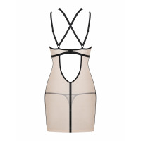 Сорочка полупрозрачная Nudelia Chemise Obsessive бежевая, размер, L/XL