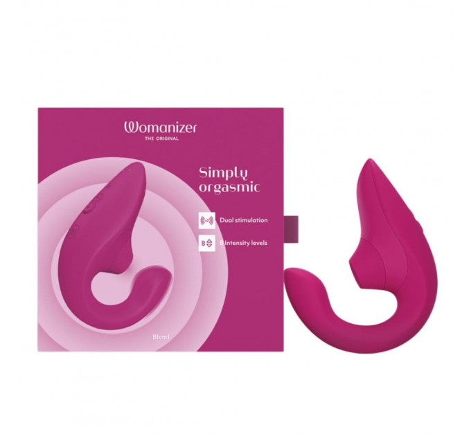 Стимулятор точки G и клитора Womanizer Blend Pink вакуум и вибрация, ярко розовый