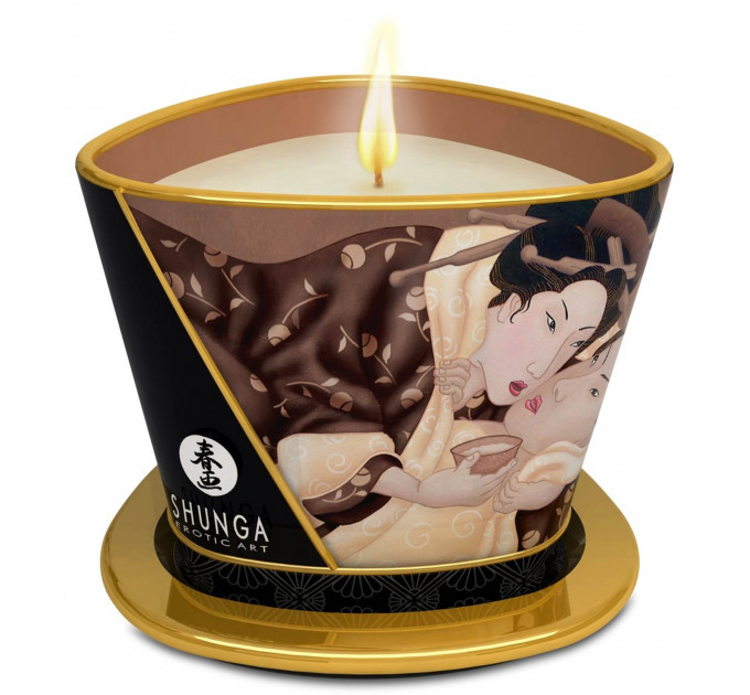 Свічка для масажу Shunga Massage Candle Intoxicating Chocolate з ароматом шоколаду, 170 мл