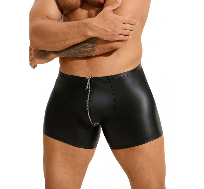 Труси на блискавці, чоловічі Star Night з імітацією шкіри, чорні, XL