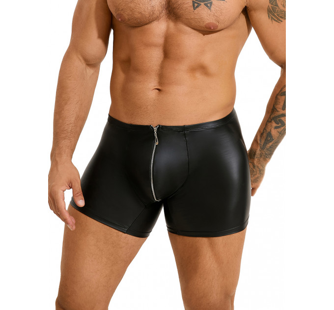 Труси на блискавці, чоловічі Star Night з імітацією шкіри, чорні, XL