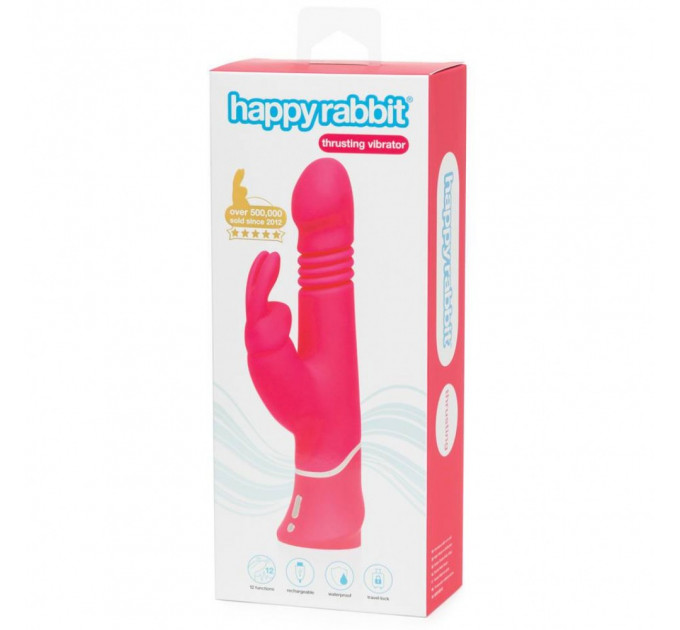 Вибратор кролик с поступательными движениями Happy Rabbit Thrusting Realistic