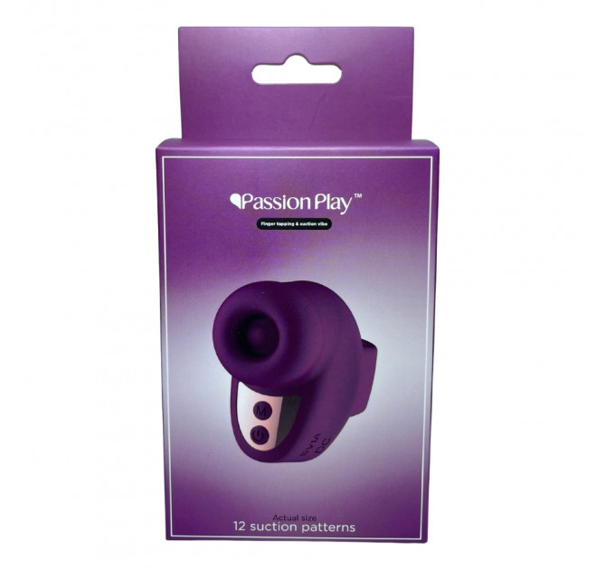 Вібратор на палець Passion Play, бордовий, 15 режимів вібрації, 7,6 × 3,6 см