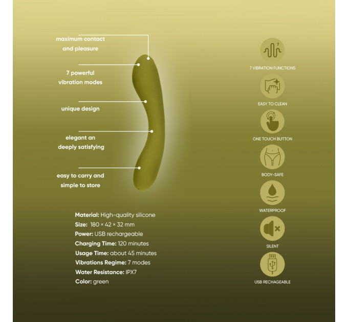 Вибратор Sweet Em, зелёный