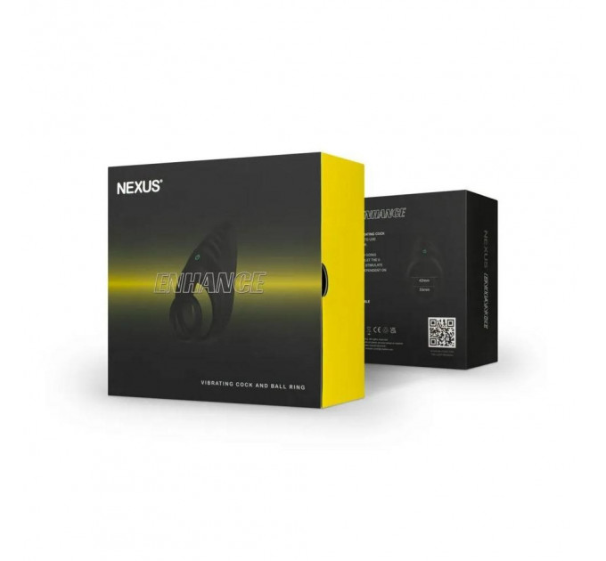 Вибро-эрекционное кольцо Nexus Enhance с петлей на мошонку, с рельефным стимулятором, черное
