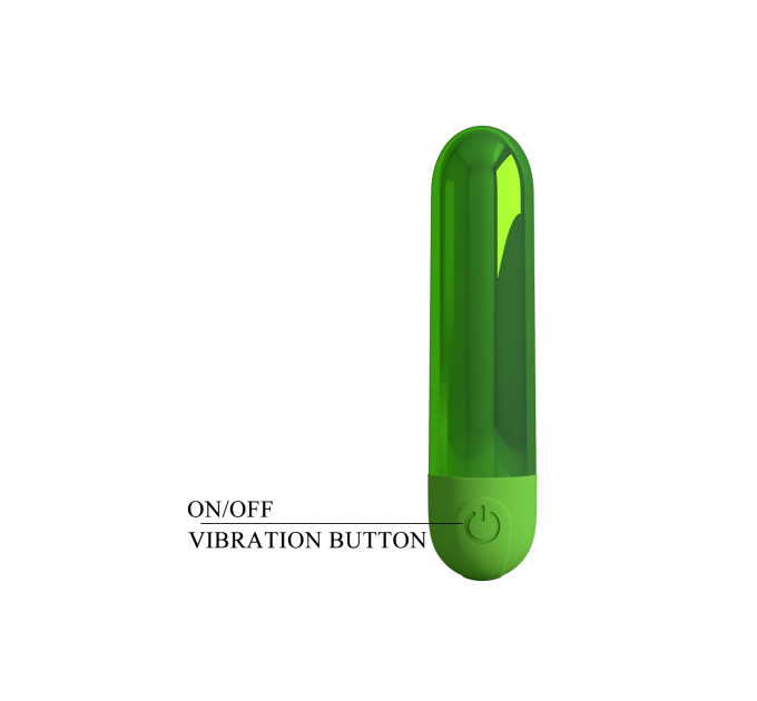 Вибропуля 10 вибраций PRETTY LOVE Kiwi глянцевая, красная, 8 х 1.8 см