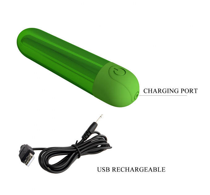 Вибропуля 10 вибраций PRETTY LOVE Kiwi глянцевая, красная, 8 х 1.8 см