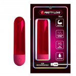 Вібропуля 10 вібрацій PRETTY LOVE Kiwi глянсова, червона, 8 х 1.8 см