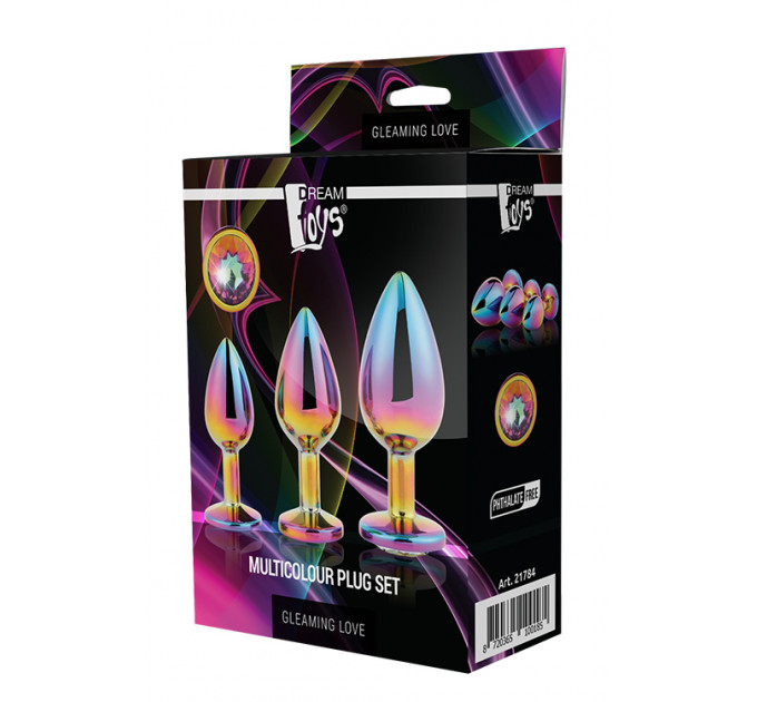 Набір райдужних анальних пробок GLEAMING LOVE MULTICOLOUR PLUG SET