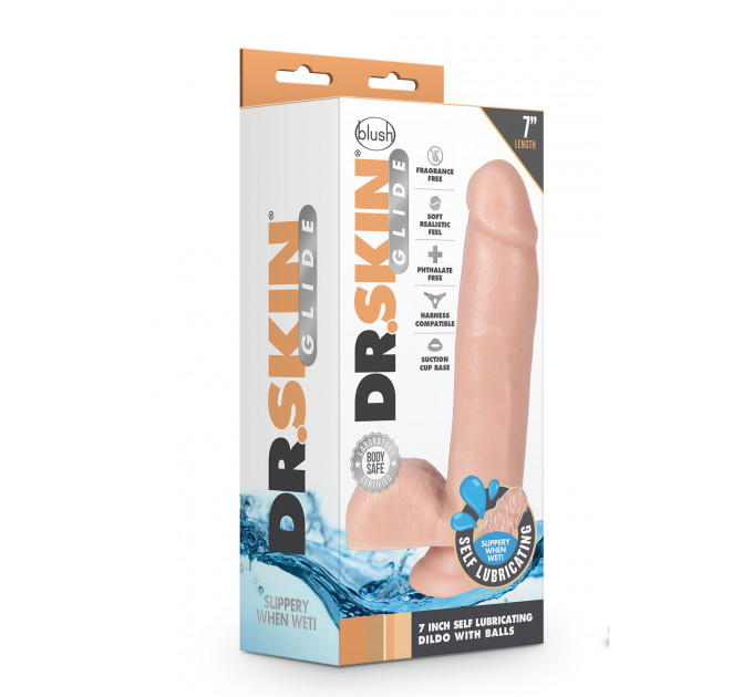 Фаллоимитатор самосмазывающийся Blush DR. SKIN 7INCH SELF LUBRICATING DILDO