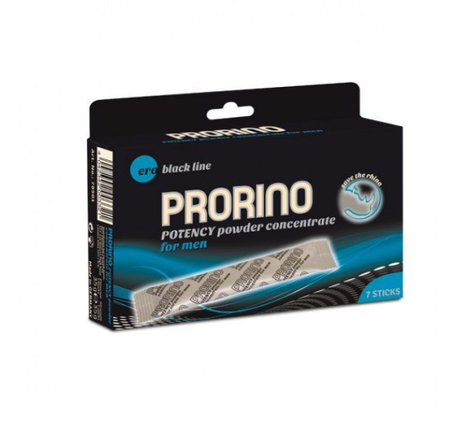 Збудливий порошок для чоловіків ERO PRORINO black (ціна за упаковку, 7 стиків по 5 гр)