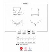 Элегантный кружевной комплект Obsessive 853-SET-2 белый, L/XL