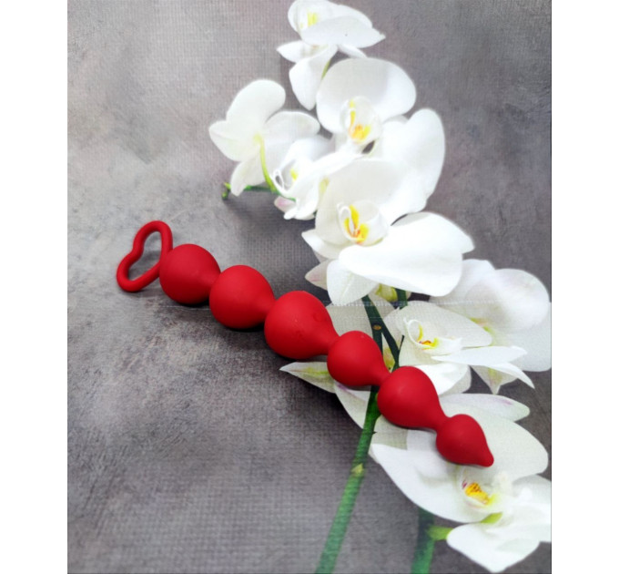 Анальная цепочка Loveshop RED 15.5 см