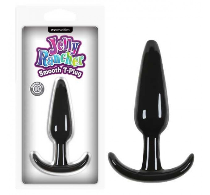 Анальная пробка NS Novelties Jelly Rancher Smooth T-Plug, черный