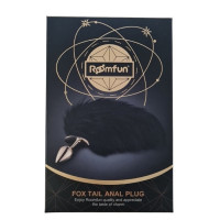 Анальная пробка с хвостиком лисы Romfun Fox Tail черный/золотой