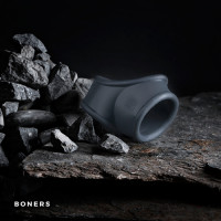 Эрекционное кольцо Boners Cocksling на член на мошонку, серое