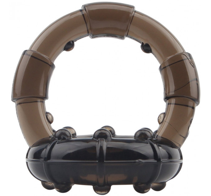 Ерекційне кільце Chisa GK Power Dual Enhancement Ring з рельєфною поверхнею, чорне