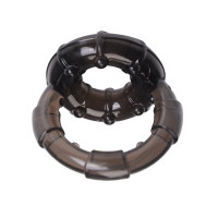 Эрекционное кольцо Chisa GK Power Dual Enhancement Ring с рельефной поверхностью, черное