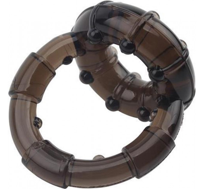 Ерекційне кільце Chisa GK Power Dual Enhancement Ring з рельєфною поверхнею, чорне