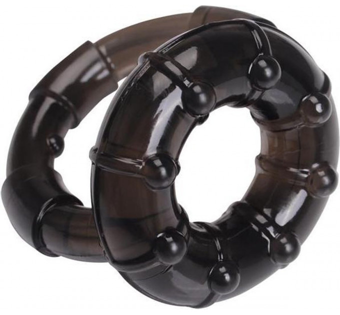 Ерекційне кільце Chisa GK Power Dual Enhancement Ring з рельєфною поверхнею, чорне