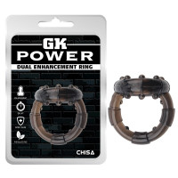 Эрекционное кольцо Chisa GK Power Dual Enhancement Ring с рельефной поверхностью, черное