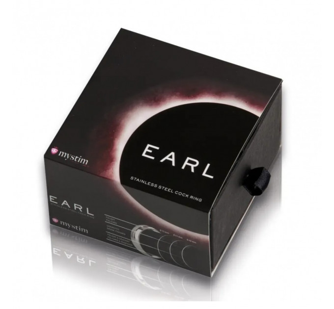 Эрекционное кольцо 4.8 см Earl Mystim, металлическое, серебряное