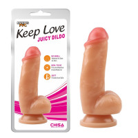 Фаллоимитатор реалистичный с мошонкой Chisa Keep Love Juicy Dildo на присоске, бежевый
