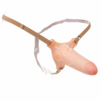 Фаллопротез полый реалистичный EGZO MAD Evolution с креплением на трусиках, бежевый, 18 см*4,2 см