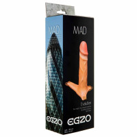Фаллопротез порожнистий реалістичний EGZO MAD Evolution з кріпленням на трусиках, бежевий, 18 см * 4,2 см