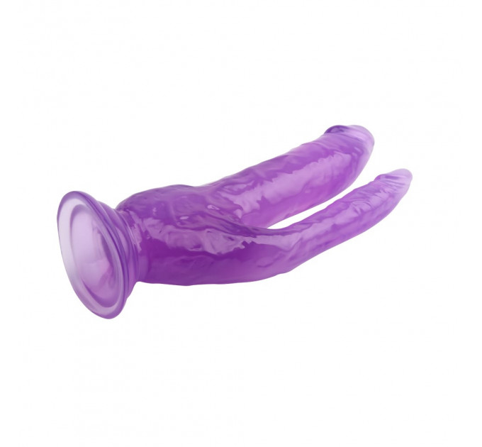 Фаллоимитатор двойной реалистичный Chisa Hi-Rubber, фиолетовый, 19.5 х 3.5 см/23 х 4.6 см