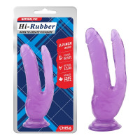 Фаллоимитатор двойной реалистичный Chisa Hi-Rubber, фиолетовый, 19.5 х 3.5 см/23 х 4.6 см