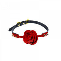 Кляп троянда із силікону та італійської шкіри Rose Ball Gag UPKO