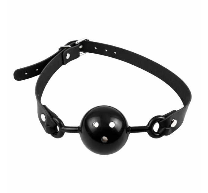 Кляп кулька DS Fetish з ремінцем, чорний