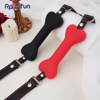 Кляп в виде косточки Roomfun Bone Gag силиконовый, черный