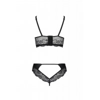 Комплект с ажурными вставками LOONA SET black S/M - Passion