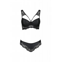 Комплект с ажурными вставками LOONA SET black S/M - Passion