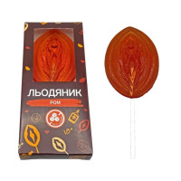 Леденец на палочке в форме вагины VidDushi SHE со вкусом Ром (без сахара), 17 гр