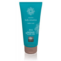 Лубрикант та масажне масло 2 в 1 HOT SHIATSU Massage-& Glide gel 2in1 Amber scent, 200 мл