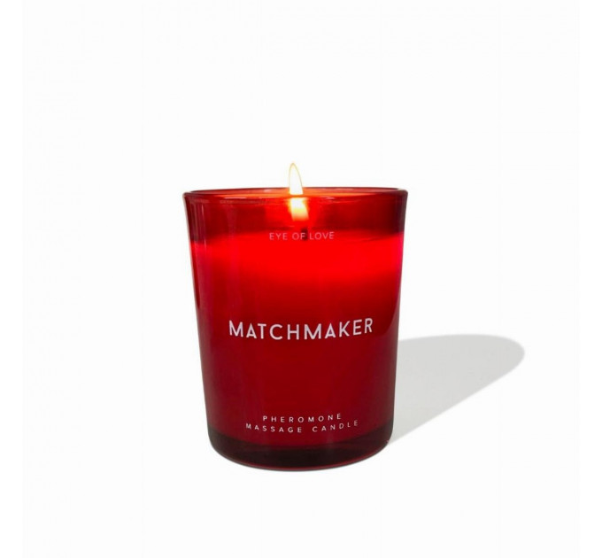 Масажна свічка з феромонами Eye Of Love Matchmaker Red Diamond у склянці, червона
