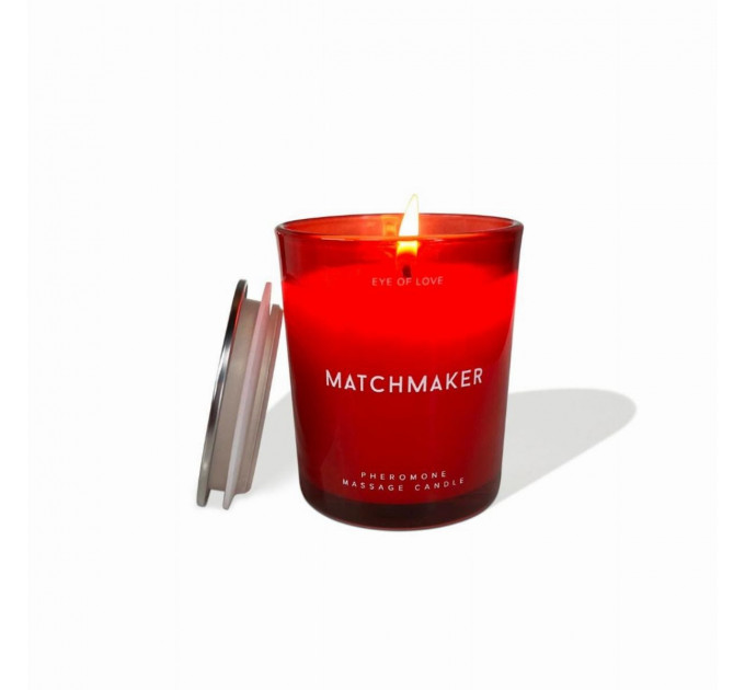 Масажна свічка з феромонами Eye Of Love Matchmaker Red Diamond у склянці, червона
