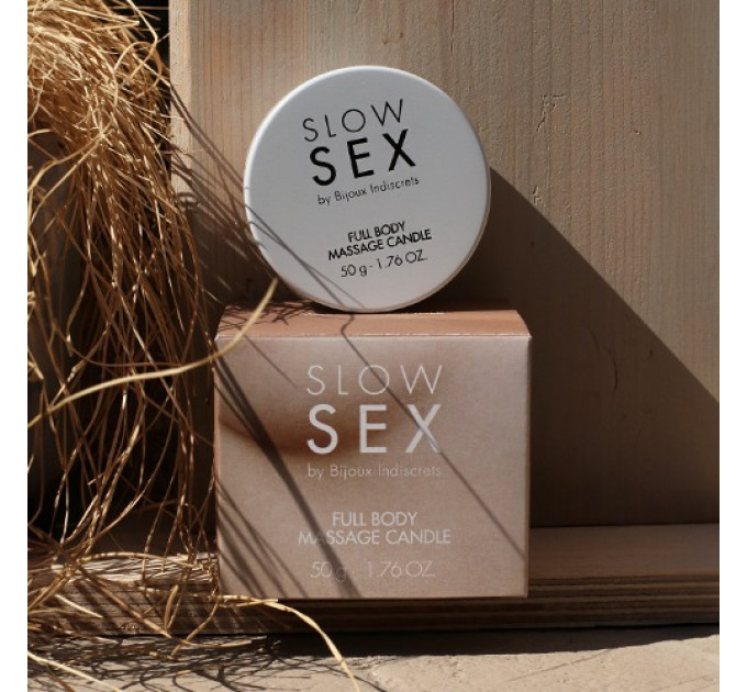 Массажная свеча с маслами, ароматная, Bijoux Indiscrets Massage Candle Slow Sex, 50 мл