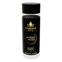 Массажное масло HOT Massage Oil Amber Musk с ароматом янтарного мускуса, 100 мл