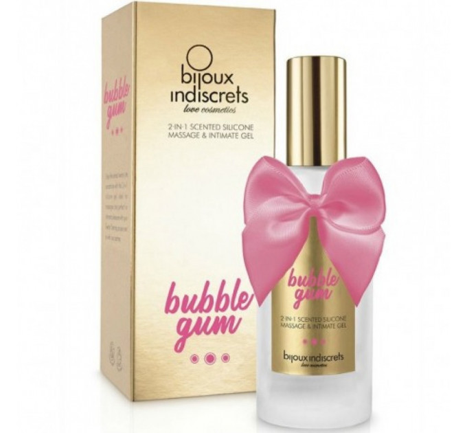 Массажный гель-лубрикант 2 в 1 с запахом на силиконовой основе Bubblegum Bijoux