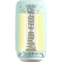 Мастурбатор нереалистичный Tenga Puffy Mint Green, рельефный, мятный, 15 х 4.5 см