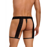 Чоловічі труси відкриті Star Night з мереживом, чорний, M