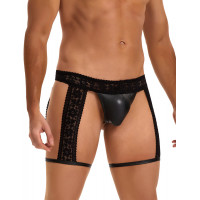 Чоловічі труси відкриті Star Night з мереживом, чорний, M